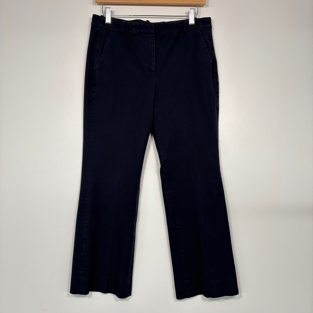 J.Crew Women‎ Dress Pants 6 Navy Blue Cotton Blend Stretch Career Trouser Preppy